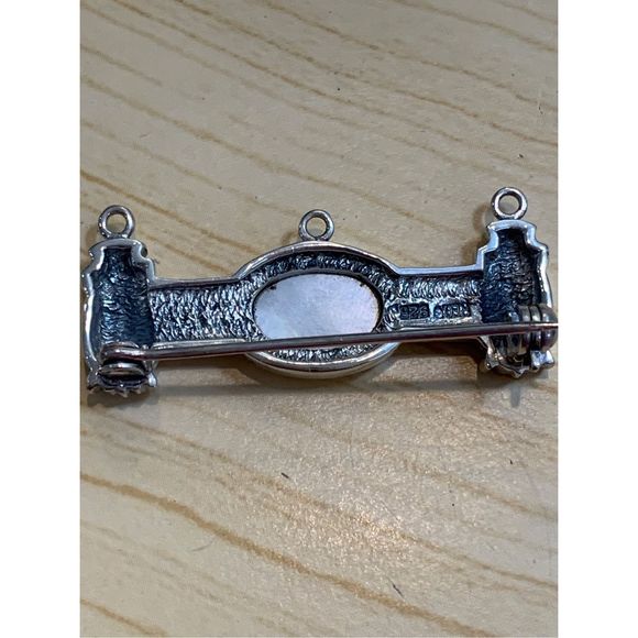 .925 Victorian Art Deco Charm Sterling Silver Pin #brooch #vintage - Picture 4 of 4